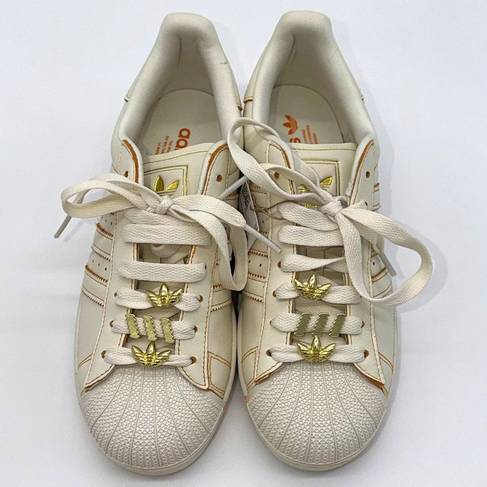 Adidas Women's Superstar II W Shoes JS1379 Size 8.5 Off White Gold Metallic NWT